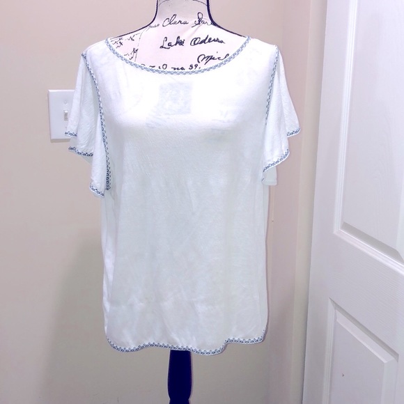 Max Studio Textured Flutter-sleeve Top - Picture 2 of 6